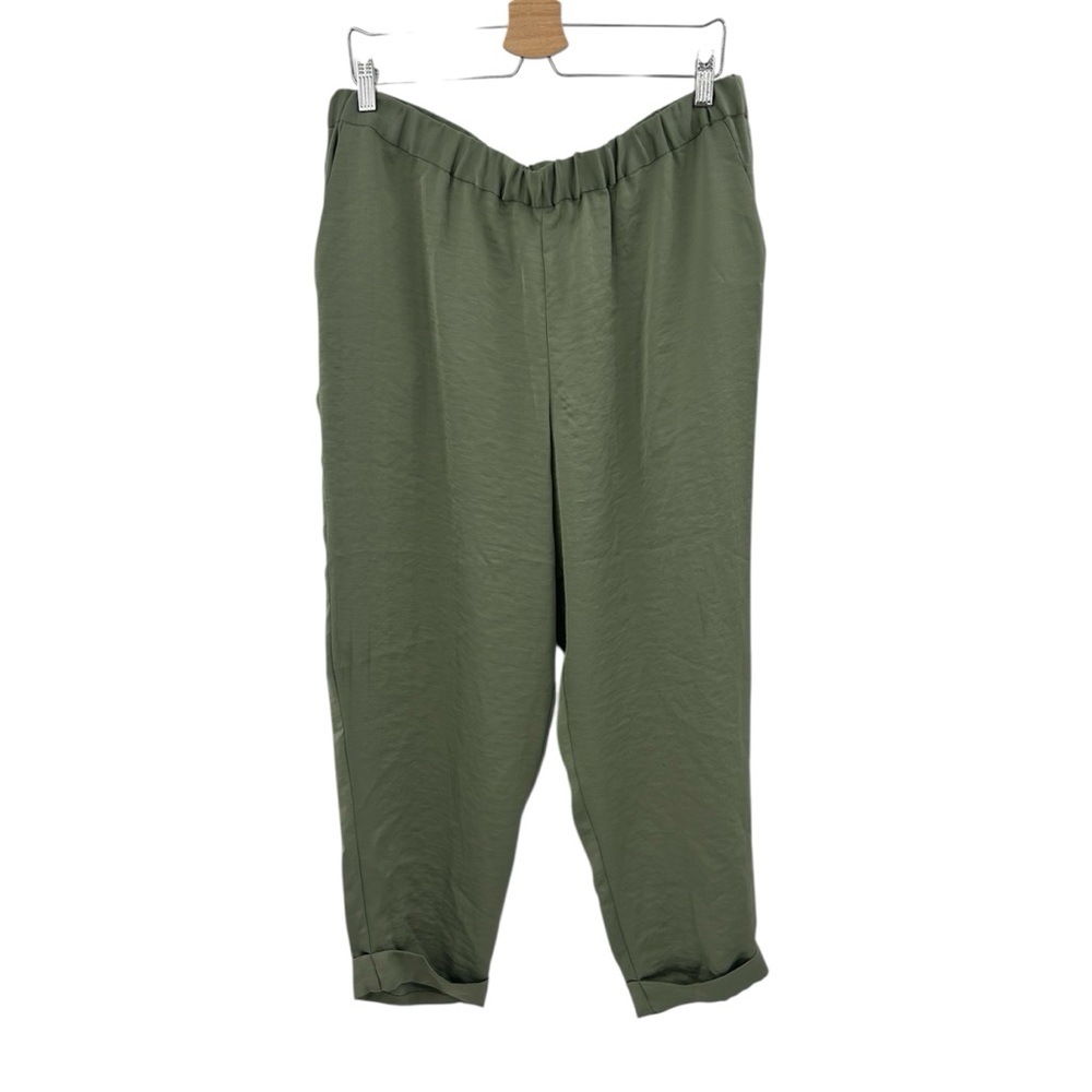 Vince Camuto Olive Green Joggers Relaxed Fit with Elastic Waistband